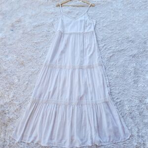 Joie White Crochet Lace Tiered Maxi Dress